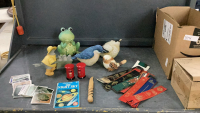 GARDEN ORNAMENT COLLECTION, SALT & PEPPER SHAKERS AND LEATHER BOOKMARKS, ANIMAL FACT CARDS