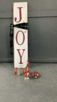 "JOY" SIGN ON WOOD AND CALGARY STAMPEDE BELL COLLECTION