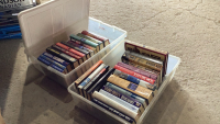(2) TOTES OF ASSORTED HARD COVER BOOKS