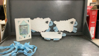 BABY ROOM DECOR - (3) HOME INTERIORS SHEEP WALL DECOR AND A SHADOW BOX