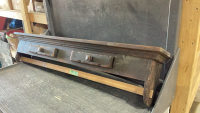 WOOD SHELF WITH BAR TO HANG ITEMS - 50&rdquo; L X 7&rdquo;D