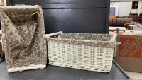 2 STACKABLE WICKER HAMPERS