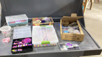 ORGANIZER BOXES WITH LOTS OF BEADS, ROPES