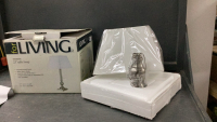 NEW TABLE LAMP W/ SHADE - BRUSHED NICKEL BASE
