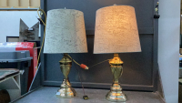 (2) TALL TABLE LAMPS W/ BRASS BASES