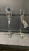 PAIR INDUSTRIAL STYLE TABLE LAMPS - CHROME