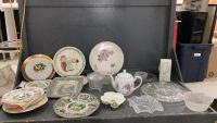 ASSORTED PLATES AND GLASSWARE