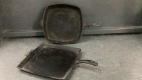 (2) CAST IRON PANS - MADE IN USA