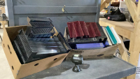 (2) BOXES- DESK ORGANIZER TRAYS, BINDERS