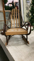 HANDCRAFTED WILLOW ROCKER W/ WOOD SEAT