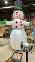 LARGE SNOWMAN INFLATABLE (10&rsquo;), DOG W/ANTLERS,REINDEER, MULTI CHARACTER INFLATABLE