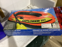 Explorer 200 Inflatable Boat w/ Oars and Pump and a Colman Cooler