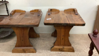 PAIR OF SOLID WOOD END TABLES