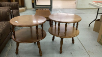 PAIR OF ROUND SIDE TABLES