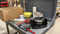 (2)BOXES-BELGIUM WAFFLE IRON, BLENDER, KITCHEN UTENSILS