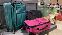 (2) SUITCASES - PINK AND TEAL, BLACK