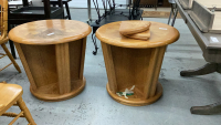 2 ROUND END TABLES