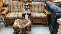 TWO EASY CHAIRS & OTTOMAN