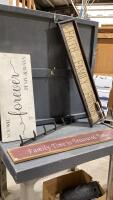 (3)PIECES WOOD DECOR SAYINGS + METAL HORSESHOE HANGER
