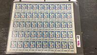 FULL UNCUT SHEET CANADA 6 CENT STAMPS -