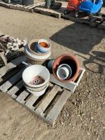 Pallet of planting pots
