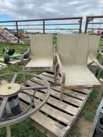 Four chairs and patio table