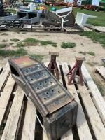 Two jackstands and two wheel ramps