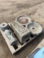 Two concrete bird baths