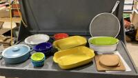 BOX OF CASSEROLE DISHES + BAKE WARE