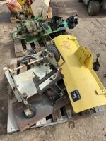 Pallet of John Deere and miscellaneous blades and parts