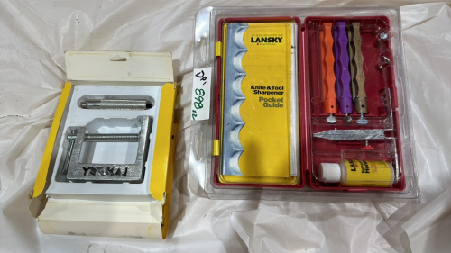 Super C clamp and Lansky, knife and tool sharpener