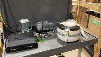 BIG TOTE W/T-FAL AIR FRYER, MINI BLENDEER, STORAGE DRAWER, IMMERSION BLENDER, ELECTRIC KNIFE