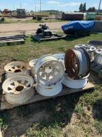 Eight steel trailer rims
