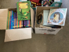 2 BOXES OF ANIMAL WORLD SERIES, CHILDCRAFT AND A BOX OF MISC TOYS