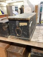 WOOD TRUNK W/ HINGED LID