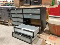 8-DRAWER DRESSER W/ FROSTED GLASS FRONTS