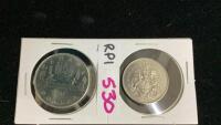 (2) CANADA 1981 COINS - $1 AND 50 CENT PIECES