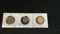(3) CANADA PENNIES - 1920 LARGE PENNY, 1920 PENNY, 2012 PENNY