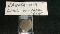 CANADA 1859 LARGE 1 CENT PIECE