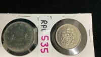 (2) CANADA 1968 COINS - $1 AND 50 CENT PIECES