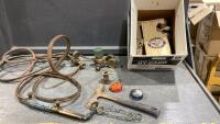 BOX W/ WELDING TORCH, HOSES, REGULATORS,
