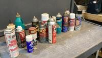 BOX W/ LUBRICATING SPRAYS, DEGREASER, KLEEN FLO, FLUID FILM, PAINT
