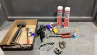 FLAT W/ RIVETER, GREASE, ENGRAVER, SMALL CLEVIS, MALLET