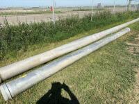 Two lengths of 10 inch steel pipe