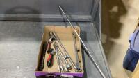 FLAT OF RATCHET HANDLES AND A FEW SOCKETS