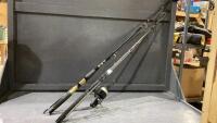 (2) FISHING RODS AND (1) REEL
