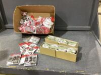 BOX OF FISHING FLOATS & LINE, HOOKS