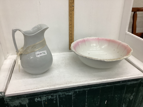 UNMATCHED PITCHER AND BOWL