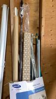 BOX W/ ROLLER BLINDS, CURTAIN RODS, CAFE RODS, CLOSET RODS