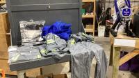 FR (2) USED COVERALLS, (3) LIKE NEW GRAY, THERMAL LINERS FOR BOOTS